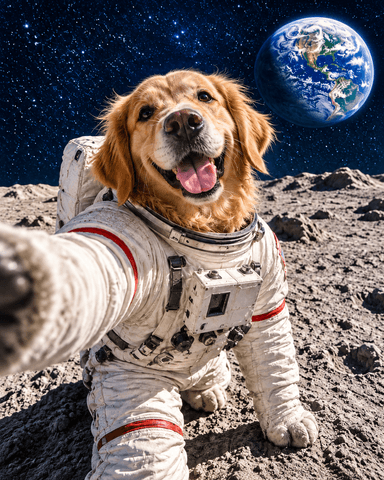 The astronaut portrait as a black framed print